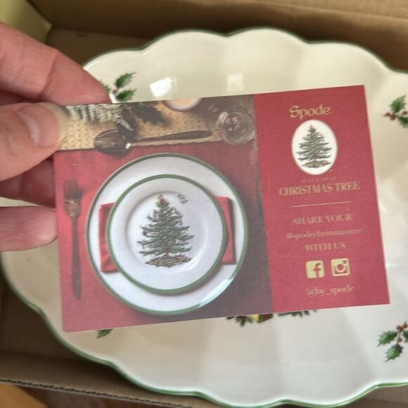 New in box Spode Fluted Oval Server Christmas Tree Dish 8.5” - Picture 5 of 7